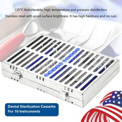 5 DENTAL SURGICAL AUTOCLAVE STERILIZATION CASSETTES RACKS BOX FOR 10 INSTRUMENTS