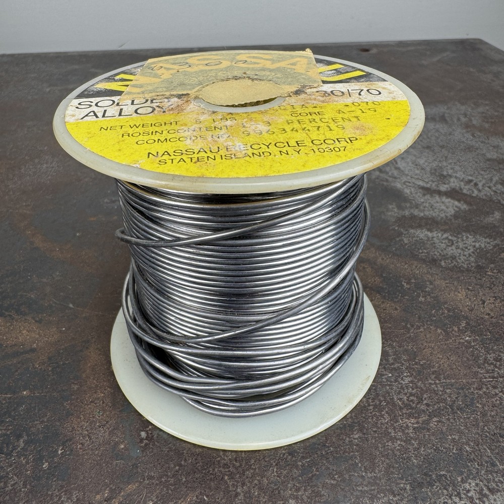 Vintage NASSAU .070 Dia 30/70 Solder Alloy – 3LB 14.7 Oz