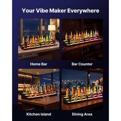 Uimoso LED Illuminated Liquor Bottle Display Shelf, 3-Tier, 60-inch Acrylic
