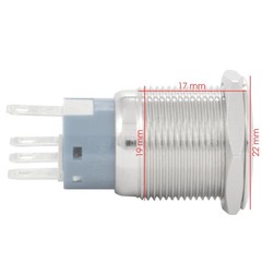 3/4″ (19mm) Momentary Push Button Starter Switch / Boat Horn Metal w/ Power LED