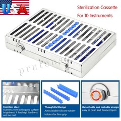 5 DENTAL SURGICAL AUTOCLAVE STERILIZATION CASSETTES RACKS BOX FOR 10 INSTRUMENTS