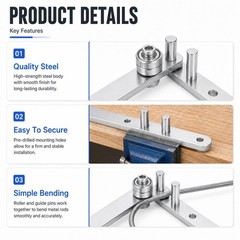 Manual Rebar Bender Steel Wire Tubing Rod Forming Tool for Workbench Use