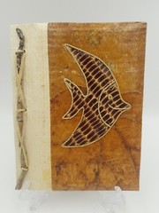 Natural Paper Leaves Cover w/Recycled Paper Notebook/Scrapbook w/Fish Indonesia