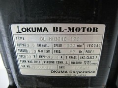 OKUMA BL Servo Motor BL-MH301E-12S 2000 RPM 3.6 KW ER-FC-2048D BLMH301E12S