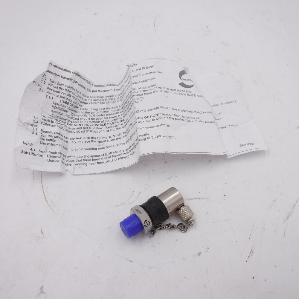 Checkfluid KP18N Push Button Sampling Valve 1/8″ NPTF for Lubricant or Coolant