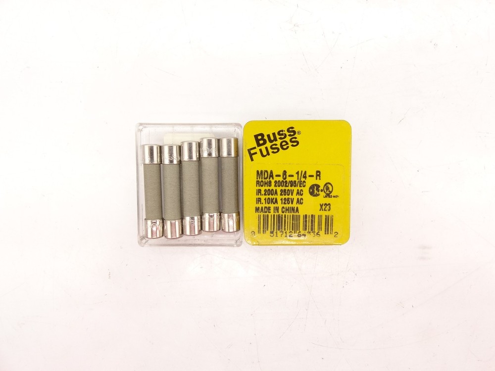 BUSSMANN MDA-6-1/4-R (SET OF 5) FUSE NEW IN BOX (1229180337 – )