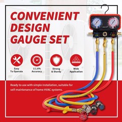 HVAC Manifold Gauge Set for R22/R410a/R134a Refrigerant, 3 Way AC Refrigerant…
