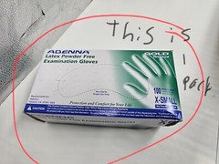 (QTY 100) Adenna Gold 6 mil Powder-Free Latex Glove White GLD260 X-Small