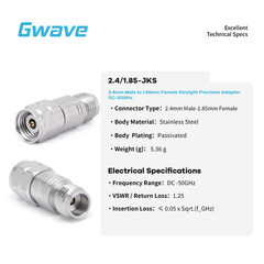 2.4mm Male to 1.85mm Female Adapter, DC – 50GHz