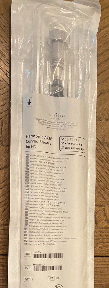 (1) INTUITIVE SURGICAL DA VINCI HARMONIC ACE CURVED SHEARS INSERT REF#400272