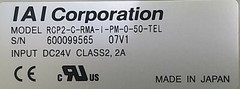 IAI Corporation RCP2-C-RMA-I-PM-0-50-TEL INPUT DC24V CLASS2, 2A, USED