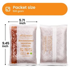 [500g 10p]Adsorbco Rechargeable Desiccant Packs, Indicating Silica Gel Packets