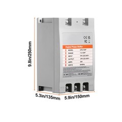 VEVOR 10HP Single 1 Phase to 3 Phase Converter Digital Phase Shifter 30A 220V