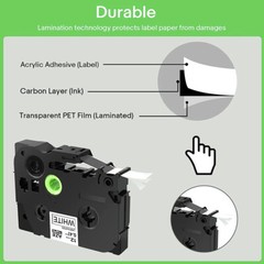 Compatible For Brother P-Touch Label Maker Tape TZe 6-24mm Laminated All Colors