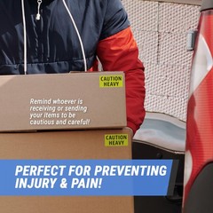 Caution Heavy Labels (4 x 2 inch, Fluorescent Yellow – 900 Labels) Warning He…