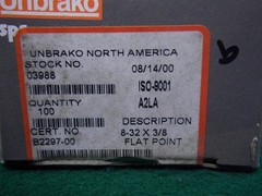 Lot of (100) 8-32 x 3/8″ Socket Set Screw Flat Point USA