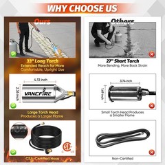 Heavy Duty Propane Torch Weed Burner Kit with 10FT Hose, Igniter & Storage Bag
