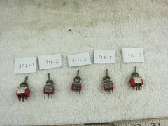American Switch ST2-1 ST1-2 ST1-3 ST1-5 ST2-5 ⅛” Mimature Toggle Switch, Used