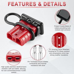 Connector 2Pcs,50Amp 12V to 36V Battery Quick Connect/Disconnect Connector,Wire