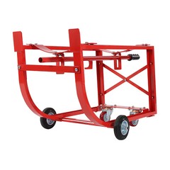 Drum Cradle With 4 Wheels, 55Gal Drum Cradle, 600lbs ,Red for Workshop&Factory