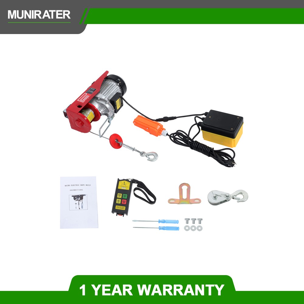 Mini Electric Hoist PA600 1320lbs & Wireless Remote Control 110V Height 40ft/12m