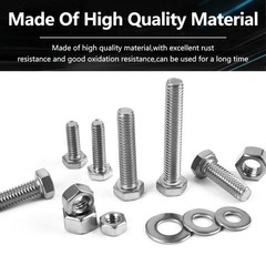 104pcs 304 Stainless Steel Bolts Nuts and Washers Kit,1/4-20,5/16-18,3/8-16 H…