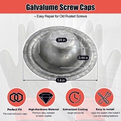 100Pcs Metal Screw Roof Caps, Protecting Screw Heads Easy to Install for Leak