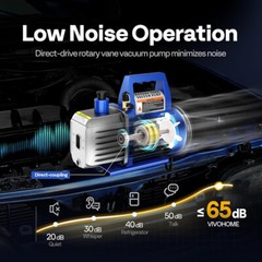 110V 1/2 HP 5 CFM Dual Stage Rotary Vane HVAC Air Vacuum Pump with Oil Bottle
