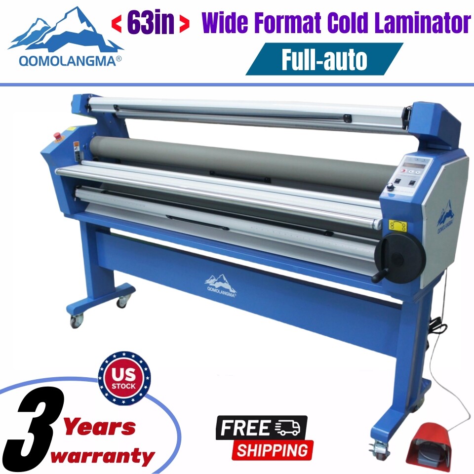 Qomolangma 63in Full-auto Wide Format Cold Laminator with Heat Assisted US Stock