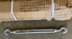 Box Of 10 Turnbuckle Drop Forged/HD Galvanized Steel Turnbuckle Hook/Hook 1/2×12