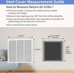 18×18’’HVAC Return Duct Opening Outer 19.75×19.75″Steel Return Ceiling Sidewall