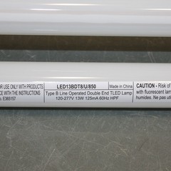 (18) GE T8 U-Shape LED Bulb LED13BDT8/U/850, G13 Medium Bi-Pin, 5000K, Type B
