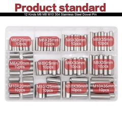 120pc Cylindrical Dowel Pins Assortment