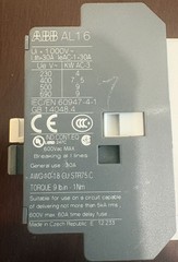 ABB AL16-40-00 Contactor 4 Pole 600VAC Max 9 KW 30a General Use