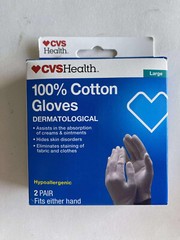 ( LOT OF 3 ) CVS 100% Cotton Gloves Size Large ( 2 Pair ) Fits Either Hand NEW