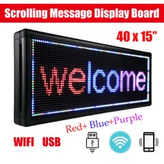 40″X8″ /40×15″ LED Scrolling Sign 3 / 7-Color Programble Advertising Board wifi