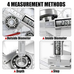 6″ 150mm Digital Caliper Electronic Micrometer LCD Measuring Tool with Fraction