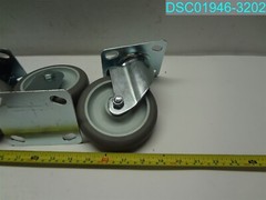 QTY=3: Plate Mount Caster 6″H X 4-5/8″D X 1-1/8″W PLATE 4″L X 4-1/2″ W