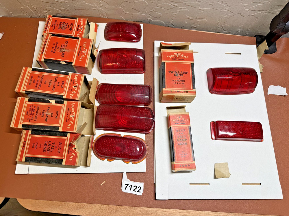 LOT OF 7 – VARIOUS Red Ruby TAIL LAMP LENS HOT ROD SLEDS BIKERS BIKES 7122