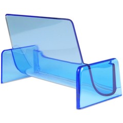 HQ Acrylic Plastic Business Name Card Holder Display Stand (CLEAR BLUE)