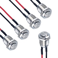 5 Pieces 12 mm Momentary Push Button Switch Waterproof Push Button Switch Round