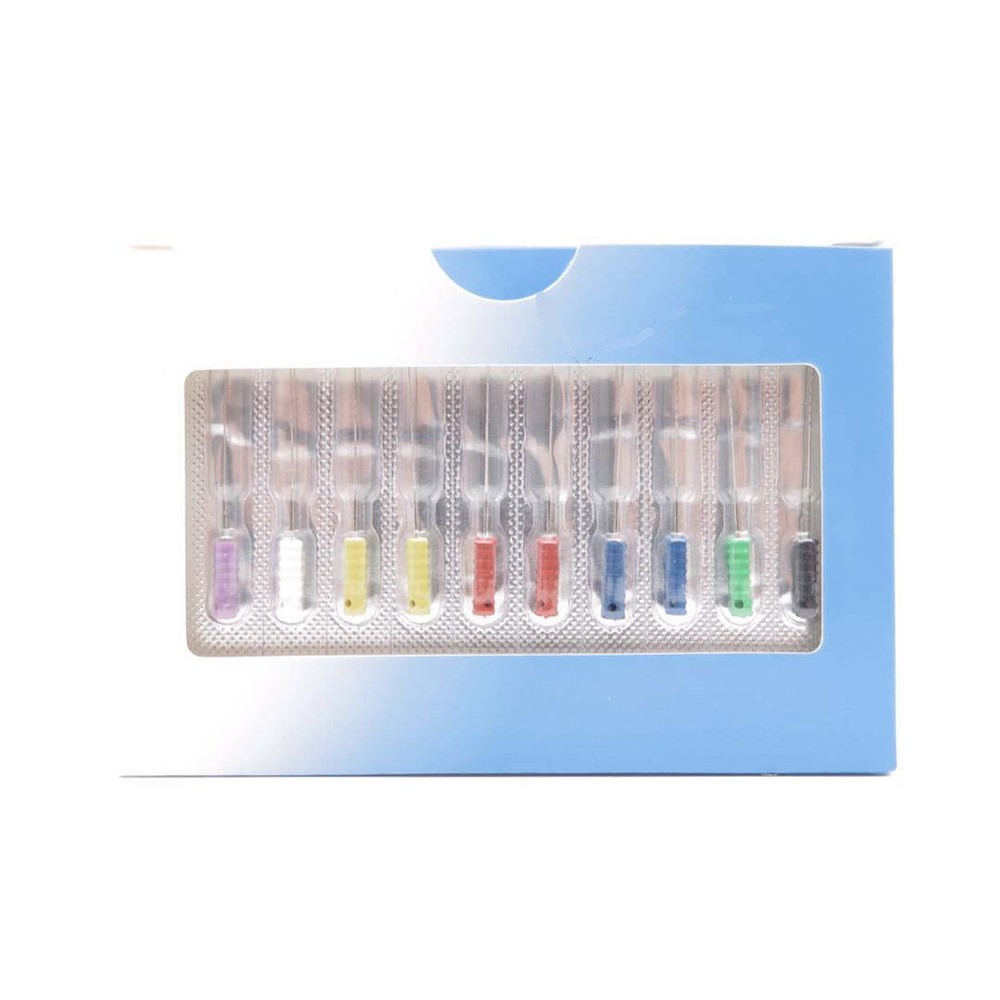 Box of 10 Packs Endo Barbed Broaches 25mm 020-060 Root Canal Files for Hand Use