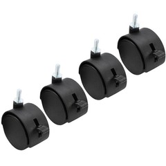 4pcs 2 Inch Swivel Caster Wheels, with Brake, Heavy Duty Casters, Black Nylon…