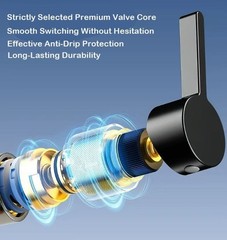 Flexible Swing Arm Faucet, Digital Temperature Display, Hot & Cold Mixer Tap