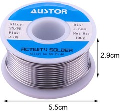 AUSTOR 60-40 Tin Lead Rosin Core Solder Wire for Electrical Soldering (1.5mm, 10