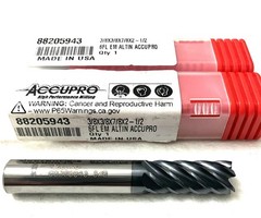 Accupro 3/8″ 6FL Square End Mill Solid Carbide AlTiN 7/8″LOC 88205943 NEW