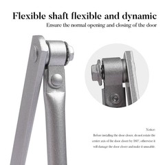 2Pack 65-85 KG Commercial Door Closer Silver Aluminium Alloy Heavy Duty 187lbs ;