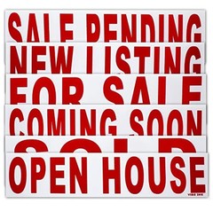 6 Pack Real Estate Rider Signs 6×24″ – For Sale, Open House, Sold, New Listing –