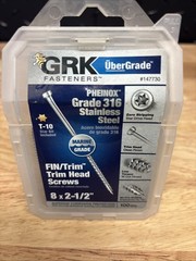 GRK 147730 #8 by 2-1/2″ PHEINOX 316SS Marine Grade Fasteners, (100 per Pack)