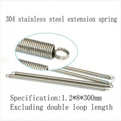 Stainless steel Extension spring with loop Wire dia 1.2-4mm OD 8-36mm Length 300